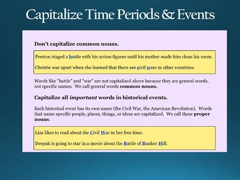 when to capitalize time periods.